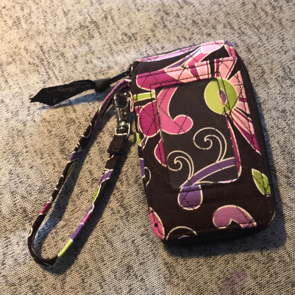 Vera Bradley wristlet in brown and pinks
